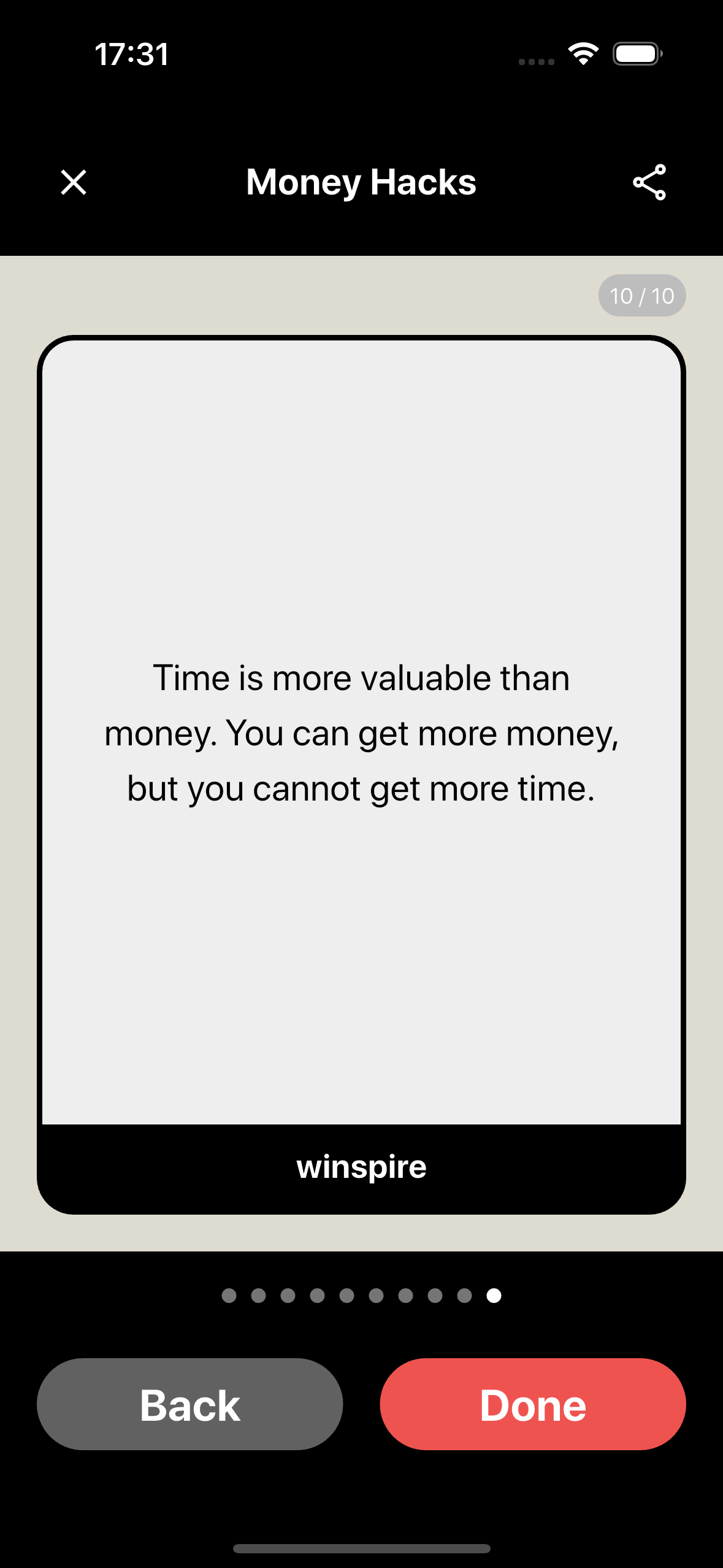 Winspire Android App Screenshot