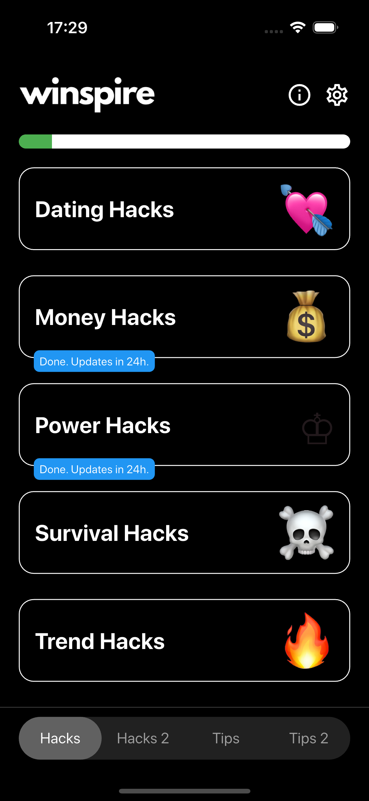 Winspire iOS App Screenshot